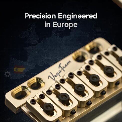 Vega Trem VT1 Special Standard Tremolo Bridge for Strat-Style Guitars – Drop-In 6-Screw No Mods Replacement, 2-Way Vibrato, Stable Tuning, Brass Block, Premium Finishes, Right-Handed in Kuwait