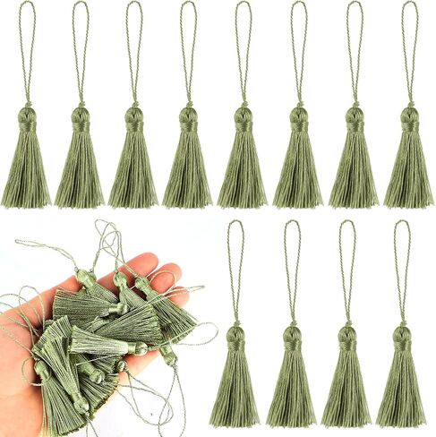 BEL AVENIR 45 Pcs Mini Bookmark Tassels 3.75inch/9.5cm Silky Handmade Keychain Tassel with 2.15inch Cord Loop,Colorful Small Tassels for Craft Accessory,Tags in Saudi Arabia