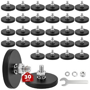 E BAVITE 30PCS 1/4inch Rubber Coated Magnets, 30LBS Anti-Scratch Neodymium Large Magnet Magnetic Non-Slip Strong Monting Magnet for Lighting Bar, Camera and Additional Mirrors in Kuwait