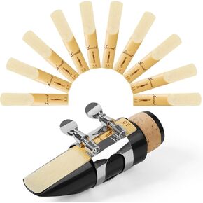 10 Pack Bb Clarinet Reeds, Natural Cane Reeds with Storage Case, Thin Tip Unfiled Cut Design, Easy Play Traditional Reeds for Beginners & Professional Musicians, Strength 2.5 in Kuwait