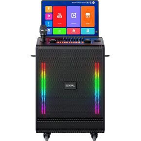 Smart Karaoke Machine with 17.3 Inch Touch Screen & Lyrics Display, Up to 1200W Powerful Speaker, Super Deep Bass Sound for Home Party, Outdoor - Perfect for Adults, Kids, Singers & Music Lovers in Saudi Arabia