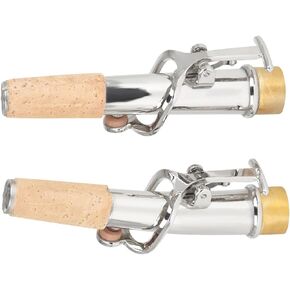 Kisangel 2pcs Soprano Saxophone Necks Replacement Set, Copper Material with Cork, Smooth Surface to Intonation, Suitable for Music Students and Teachers in Saudi Arabia