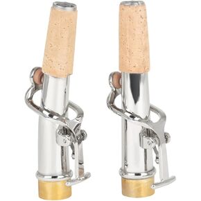 Yardwe 2pcs Soprano Saxophone Metal Replacement Necks Set, Copper and Cork Material, Burr-free Design to Intonation, Silver Saxophone Accessories for Music Students and Teachers in Saudi Arabia