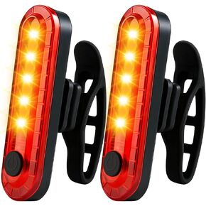 USB-C Rechargeable Bike Tail Light 2 Pack, 120LM Super Bright LED Bicycle Rear Light 4 Light Modes, IPX5 Waterproof Cycling Safety Flashlight for Men Women Night Riding Road Mountain in Saudi Arabia