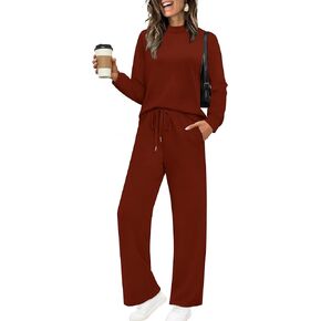 Sampeel Two Piece Sets for Women Mock Neck Matching Sets Loungewear Fall Clothes Travel Outfits Fashion 2026 XS-2XL in Kuwait