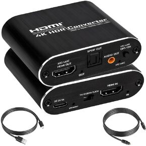 HDMI ARC Audio Extractor Converter 4K60Hz & eARC Converter Support HDMI to Optical SPDIF + 3.5mm AUX Jack Stereo Audio Adapter Splitter with HDCP2.2 PCM DTS 5.1CH Stereo for Laptop Consoles-2in in Kuwait