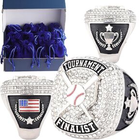 12 pcs Pack Baseball Home Plate Championship Trophy Ring Award Gift for Tournament Teams palyers Awards Size 9.5 Gold, Silver, Bronze Color in Kuwait