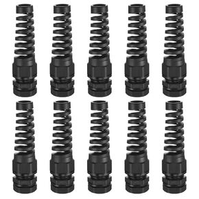 MECCANIXITY 5Pcs NPT 1/2" Strain Relief Cord Connector, PA66 Nylon IP68 Waterproof Cable Gland White Flexible Spiral Pigtail Cord Grip Strain Relief with Gaskets for 7-12mm Cable Range in Saudi Arabia
