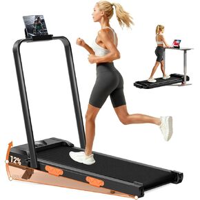 جهاز مشي CURSOR FITNESS 3 في 1 مزود بميل 12% وقوة 2.5 حصان قابلة للطي للمنزل مع مقبض صغير الحجم وهادئ تحت المكتب بوزن 300 رطل in Kuwait
