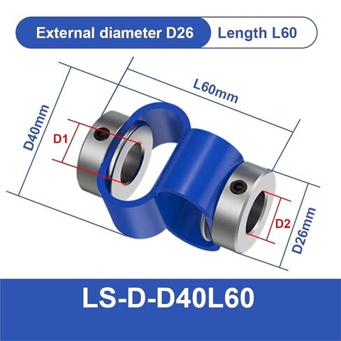2 قطعة Cloweit LS-D-D40L60 مزدوجة حلقة زوجين مرنة سبائك الألومنيوم التشفير اقتران (8mmX11mm) in Kuwait