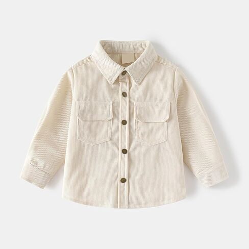 Kids Boys Girls Corduroy Shirt Jacket Toddler Long Sleeve Button Down Shirts Retro Corduroy Shacket Spring Preppy Outerwear in Kuwait