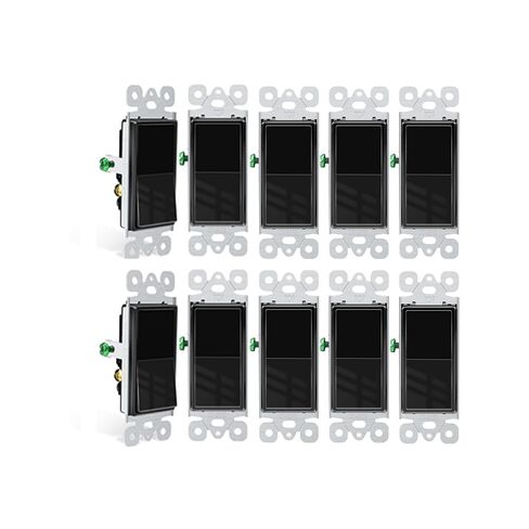 3 Way Switch White, Greencycle 4 Pack Three Way/Single Pole Light Switch Rocker Switches 15A 120/277V, On/Off Rocker Paddle Interrupter, Residential/Commercial Grade,Home & Office,UL/CUL in Kuwait