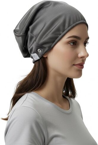 Grounding Hats with Grounding Cord 99% Silver Fabric Faraday Hat RF Shielding Hood WiFi Shielding Blocking Hat for Head, Neck, and Brain Protection in Kuwait