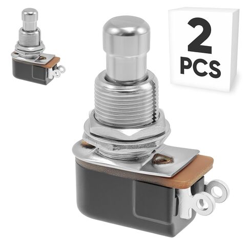 2-Pack Momentary Foot Switch, Off-(ON) SPST 2Pin 12mm/0.47" Normally Open Soft Touch Heavy Duty Stomp Box Push Button Footswitch for Guitar Effect Pedal in Kuwait