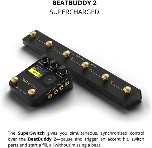 Singular Sound SuperSwitch للاستخدام مع BeatBuddy 2 Drum Machine وEros Looper | 6 أزرار | أوامر متعددة الأزرار | لحظة مفتاح القدم | التحكم الموسع in Kuwait