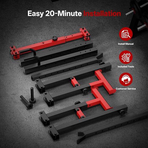 PASYOU Adjustable Power Rack, Adjustable Squat Rack for Home Gym, Weight Rack Stand with Spotters, Push Up Portable Strength Training Dumbbell Rack for Home Gym Equipment, 1200LBS in Kuwait