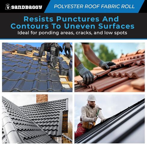Contouring Polyester Roof Reinforcement Fabric (12" x 81 ft Roll) - Sandbaggy (1, 12" x 81 ft) in Kuwait