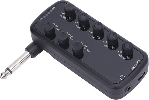 USB Rechargeable Bass Headphone Amplifier, Clean Overdrive Distortion Echo Reverb for Musicians in Kuwait