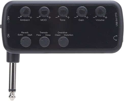 USB Rechargeable Bass Headphone Amplifier, Clean Overdrive Distortion Echo Reverb for Musicians in Kuwait