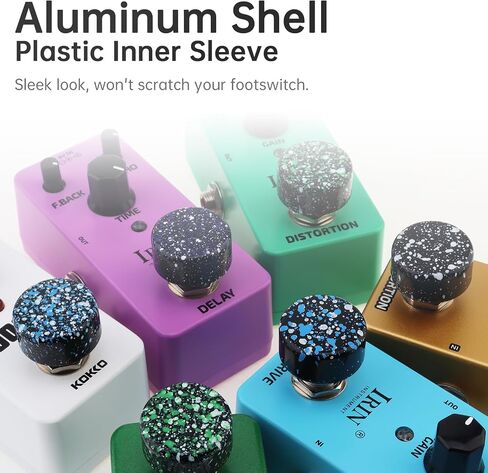 6pcs Guitar Effect Pedal Footswitch Caps,Aluminum Alloy Shell Colorful Dot Painted Guitar Effect Pedal Foot Switch Protection Cap, Tool-Free Snap-On Design Pedal Foot Nail Cap in Kuwait