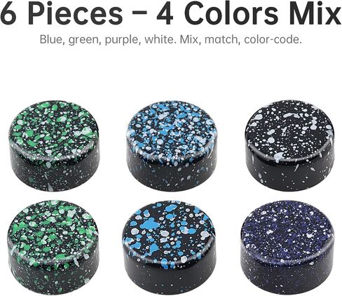 6pcs Guitar Effect Pedal Footswitch Caps,Aluminum Alloy Shell Colorful Dot Painted Guitar Effect Pedal Foot Switch Protection Cap, Tool-Free Snap-On Design Pedal Foot Nail Cap in Kuwait