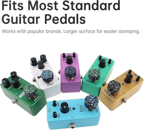6pcs Guitar Effect Pedal Footswitch Caps,Aluminum Alloy Shell Colorful Dot Painted Guitar Effect Pedal Foot Switch Protection Cap, Tool-Free Snap-On Design Pedal Foot Nail Cap in Kuwait