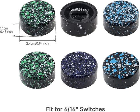 6pcs Guitar Effect Pedal Footswitch Caps,Aluminum Alloy Shell Colorful Dot Painted Guitar Effect Pedal Foot Switch Protection Cap, Tool-Free Snap-On Design Pedal Foot Nail Cap in Kuwait