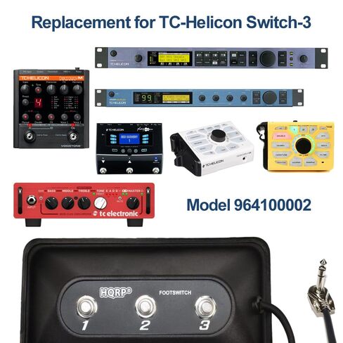 HQRP Switch-3 مفتاح قدم لحظي لـ TC-Helicon Harmony-M، VoiceWorks، VoiceWorksPlus، VoiceDoubler، BH250 & BG250 Amp، Performance-VK، Performance-VE، Play Acoustic، قابس 1/4 بوصة، كابل بطول 14 قدمًا in Kuwait