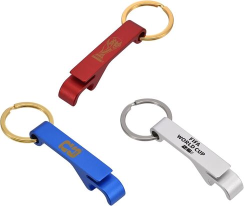 Official FIFA World Cup 2026 Edition - 2.5 inch Red, White & Blue Bottle Opener Keychain Combo Set (1 of Each) - Once-in-a-Lifetime Collector’s Items - Premium Lightweight Aluminium Alloy in Kuwait