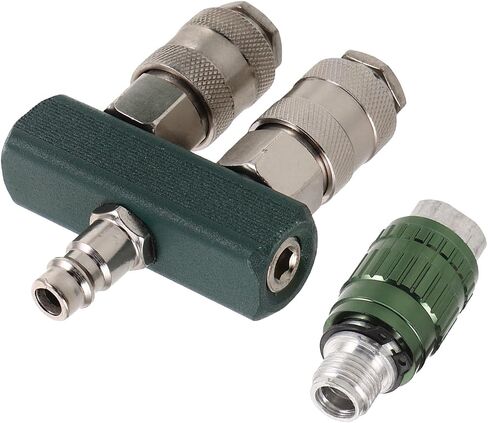 Air Hose Splitter 2 Couplers 1/4 Inch Male Plug and 2-way Quick Connect Fitting with Iron Nickel Plating Material for Versatile Compatibility Pneumatic Air Hose Splitters in Kuwait