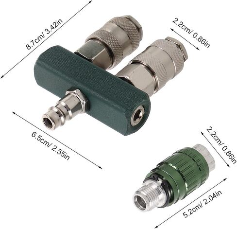 Air Hose Splitter 2 Couplers 1/4 Inch Male Plug and 2-way Quick Connect Fitting with Iron Nickel Plating Material for Versatile Compatibility Pneumatic Air Hose Splitters in Kuwait
