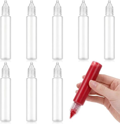 Xthrotsenk 8 قطع زجاجات ضغط صغيرة 1 أونصة، زجاجات ضغط بهار بلاستيكية مع غطاء ملتوي، زجاجة ضغط للصلصات، زجاجة غسيل مختبرية، صبغة حبر الوشم والحرف اليدوية in Kuwait