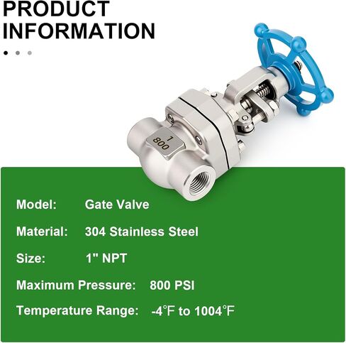 TAISHER 1PCS Forging of 304 Stainless Steel Gate Valve, 1" NPT Female Rotary Sluice Valve With Wheel Handle, For Water, Oil, Gas in Kuwait