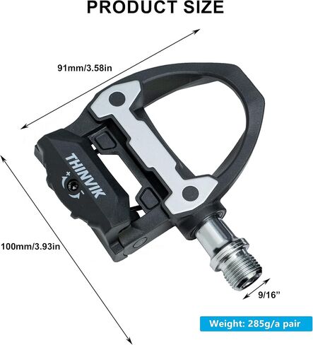دواسات Thinvik Clipless دواسات ركوب الدراجات على الطرق مع مرابط متوافقة مع مركز دواسة نظام Shimano SPD SL 53 مم in Kuwait