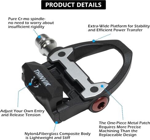 دواسات Thinvik Clipless دواسات ركوب الدراجات على الطرق مع مرابط متوافقة مع مركز دواسة نظام Shimano SPD SL 53 مم in Kuwait