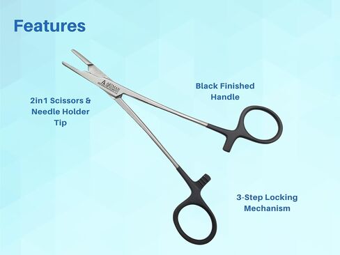 Olsen Hegar Needle Holder 5 Inches, Needle Driver with Scissors Cutting Edges by Artman Instruments (5 Inches) in Kuwait