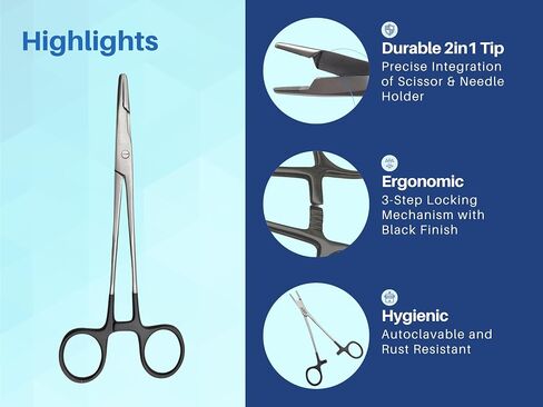 Olsen Hegar Needle Holder 5 Inches, Needle Driver with Scissors Cutting Edges by Artman Instruments (5 Inches) in Kuwait