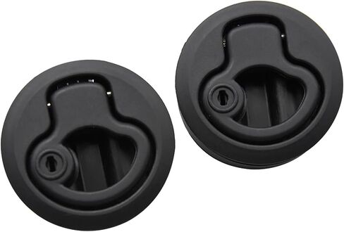 Black 2inch Round Flush Pull Slam Latch Lift Hardware with Lock Key Kit for Boat RV Yacht Accessories 4Pcs in Kuwait