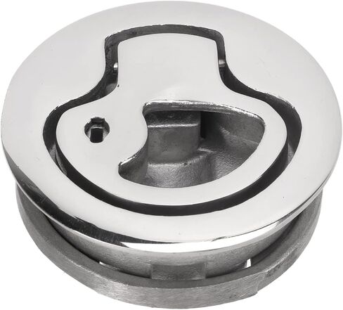 2in Boat Door Hatch Lock, 316 Stainless Steel Flush Pull Slam Latch with Key Lock, for Marine RV Cabinets in Kuwait