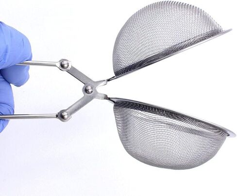 2pcs Stainless Steel Mesh Screen Jewelry Tattoo Tool Cleaning Basket Ultrasonic Self-Closing Small Parts Holding Basket Holder Strainer in Kuwait