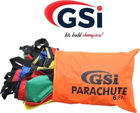 حزمة لعب المظلة GSi - 30 قدمًا + مظلات قوس قزح بطول 35 قدمًا مع حقائب حمل | عبوتان لأنشطة المجموعات الكبيرة وفصول التربية البدنية والألعاب الخارجية واللعب التعاوني in Kuwait