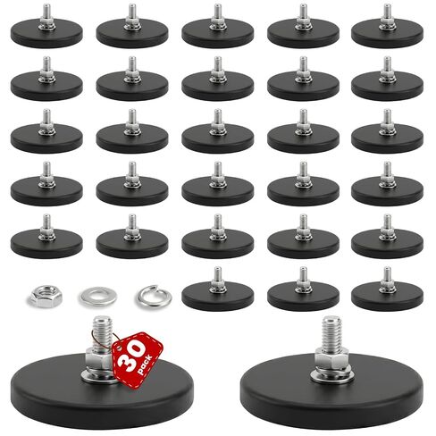 E BAVITE 30PCS 1/4inch Rubber Coated Magnets, 30LBS Anti-Scratch Neodymium Large Magnet Magnetic Non-Slip Strong Monting Magnet for Lighting Bar, Camera and Additional Mirrors in Saudi Arabia