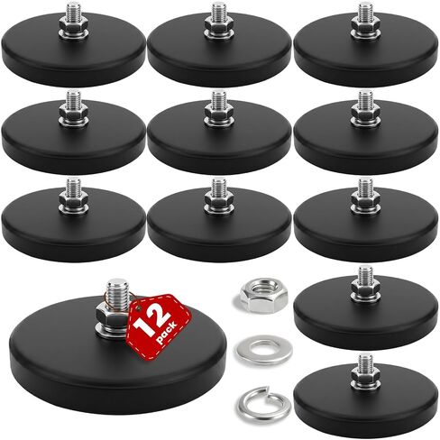 E BAVITE 30PCS 1/4inch Rubber Coated Magnets, 30LBS Anti-Scratch Neodymium Large Magnet Magnetic Non-Slip Strong Monting Magnet for Lighting Bar, Camera and Additional Mirrors in Saudi Arabia