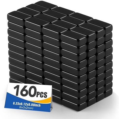 MIKEDE 110 Pcs Magnets, Waterproof Strong Neodymium Bar Magnets with Epoxy Coating and Adhesive, Rare Earth Magnet, Strong Magnet Heavy Duty for Tool Room, Kitchen, Whiteboard - 0.39 x 0.19 x 0.08 in in Kuwait
