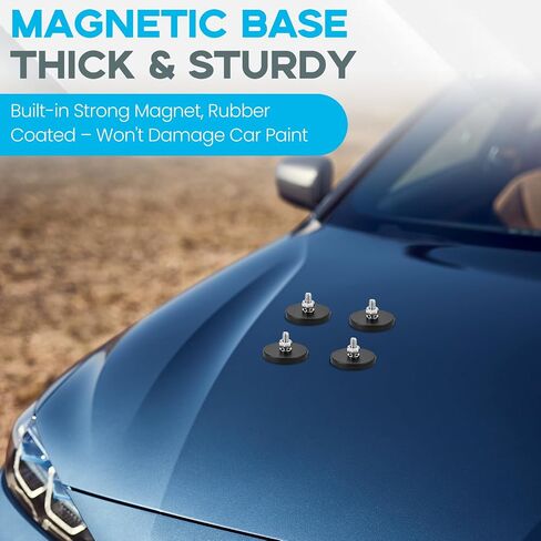 E BAVITE 30PCS 1/4inch Rubber Coated Magnets, 30LBS Anti-Scratch Neodymium Large Magnet Magnetic Non-Slip Strong Monting Magnet for Lighting Bar, Camera and Additional Mirrors in Saudi Arabia