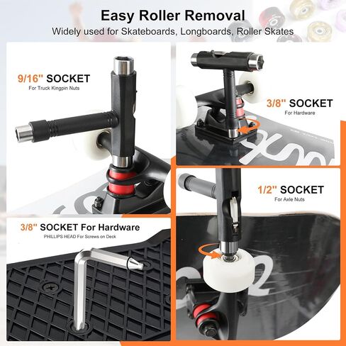 Skate Bearing Cleaning Kit – Portable Complete Bearing Maintenance System with Cleaning Bottle, 200ml Cleaner, 100ml Lubricant Oil, Bearing Press Puller & T Tool for Skateboard & Roller Skates in Kuwait