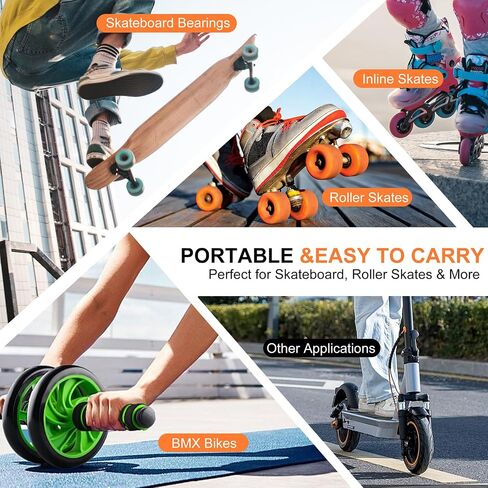 Skate Bearing Cleaning Kit – Portable Complete Bearing Maintenance System with Cleaning Bottle, 200ml Cleaner, 100ml Lubricant Oil, Bearing Press Puller & T Tool for Skateboard & Roller Skates in Kuwait