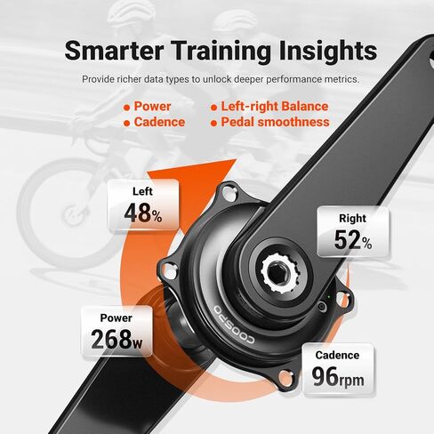 CooSpo S10 Power Meter Spider for Easton 110 BCD 4-Bolt Crankset، عداد طاقة دقيق مزدوج الجوانب، متوافق مع Bluetooth/ANT+، عنكبوت خفيف الوزن لركوب الدراجات على الطرق والجبال in Kuwait