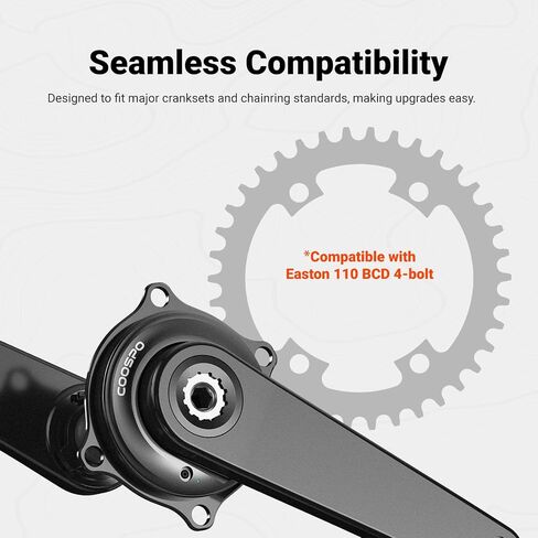 CooSpo S10 Power Meter Spider for Easton 110 BCD 4-Bolt Crankset، عداد طاقة دقيق مزدوج الجوانب، متوافق مع Bluetooth/ANT+، عنكبوت خفيف الوزن لركوب الدراجات على الطرق والجبال in Kuwait