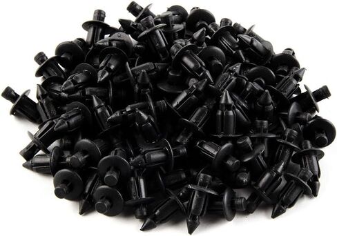 100 Pcs 6mm Hole Dia Black Plastic Push in Type Rivets Fastener Pin Clips ATV for y-z-f Compatible with po-la-ri-s in Saudi Arabia